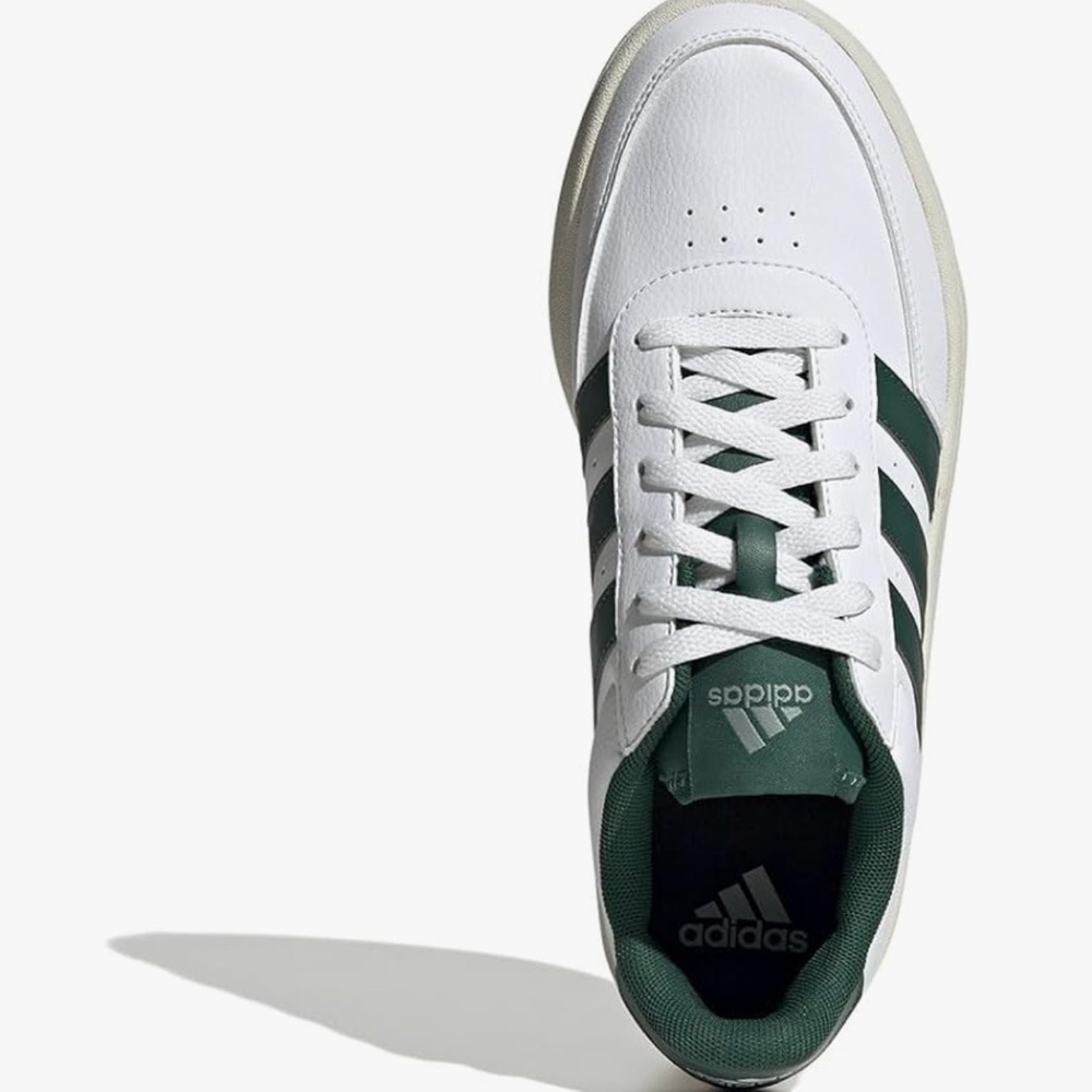 Adidas Men's Breaknet 3.0 White and Green Sneakers - Picture 5 of 7